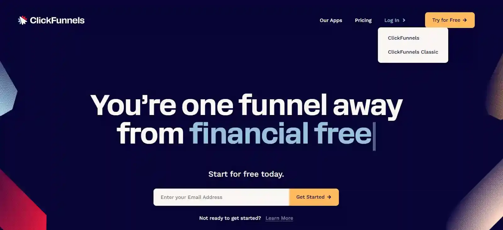 ClickFunnels Classic account homepage