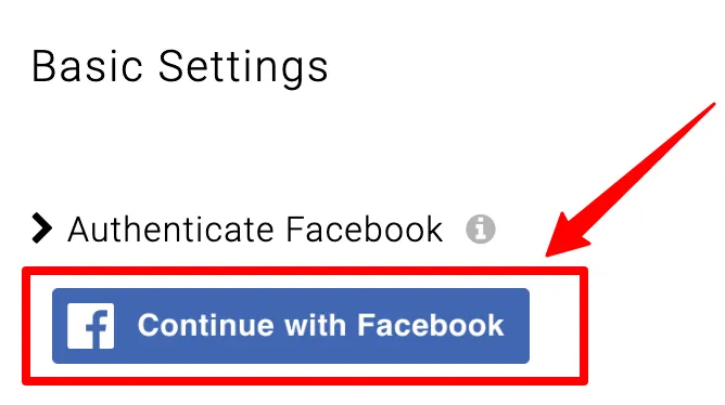 This screenshot explains the aunthenticate facebook