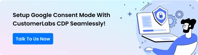 CTA that shows Setup Google Consent Mode with Customerlabs 1PD Ops seamlessly! and a button with the text Talk To Us Now
