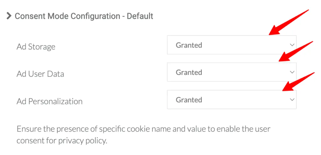 CustomerLabs + Google Adwords Integration 25 Image explains the Consent Mode Configuration