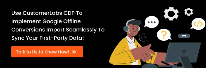 CTA containing the text Use Customerlabs 1PD Ops to implement Google Conversions API to Sync Your First-party Data. Schedule a Demo Button
