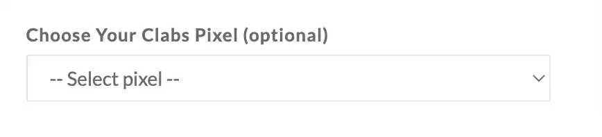 Select CLabs Pixel (optional)