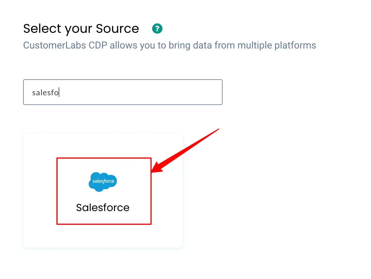 CustomerLabs Sources page