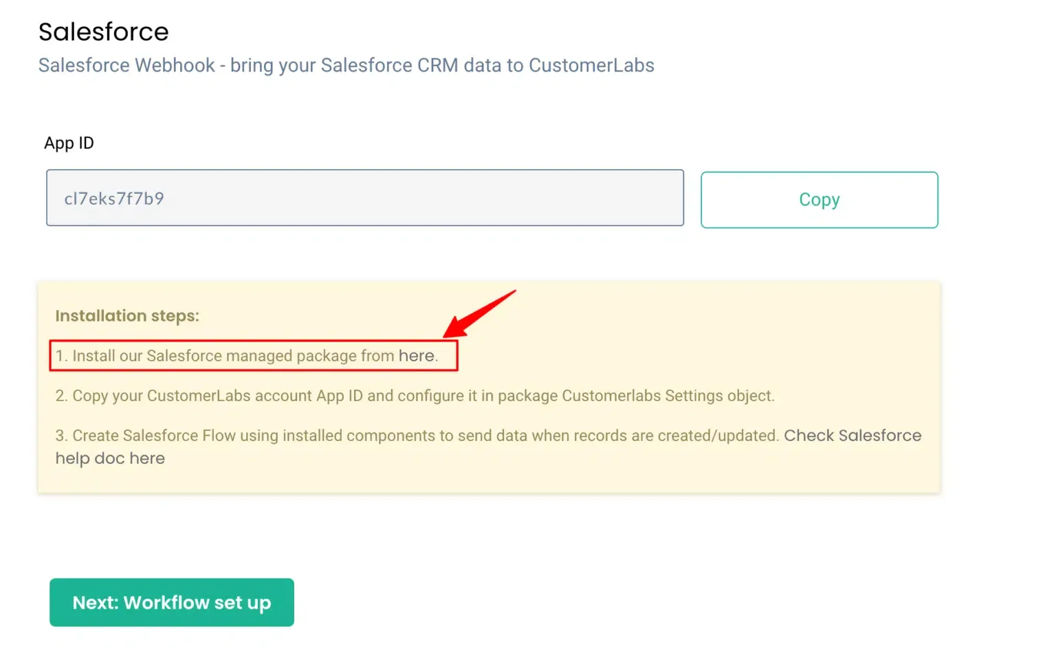CustomerLabs - select Salesforce as source