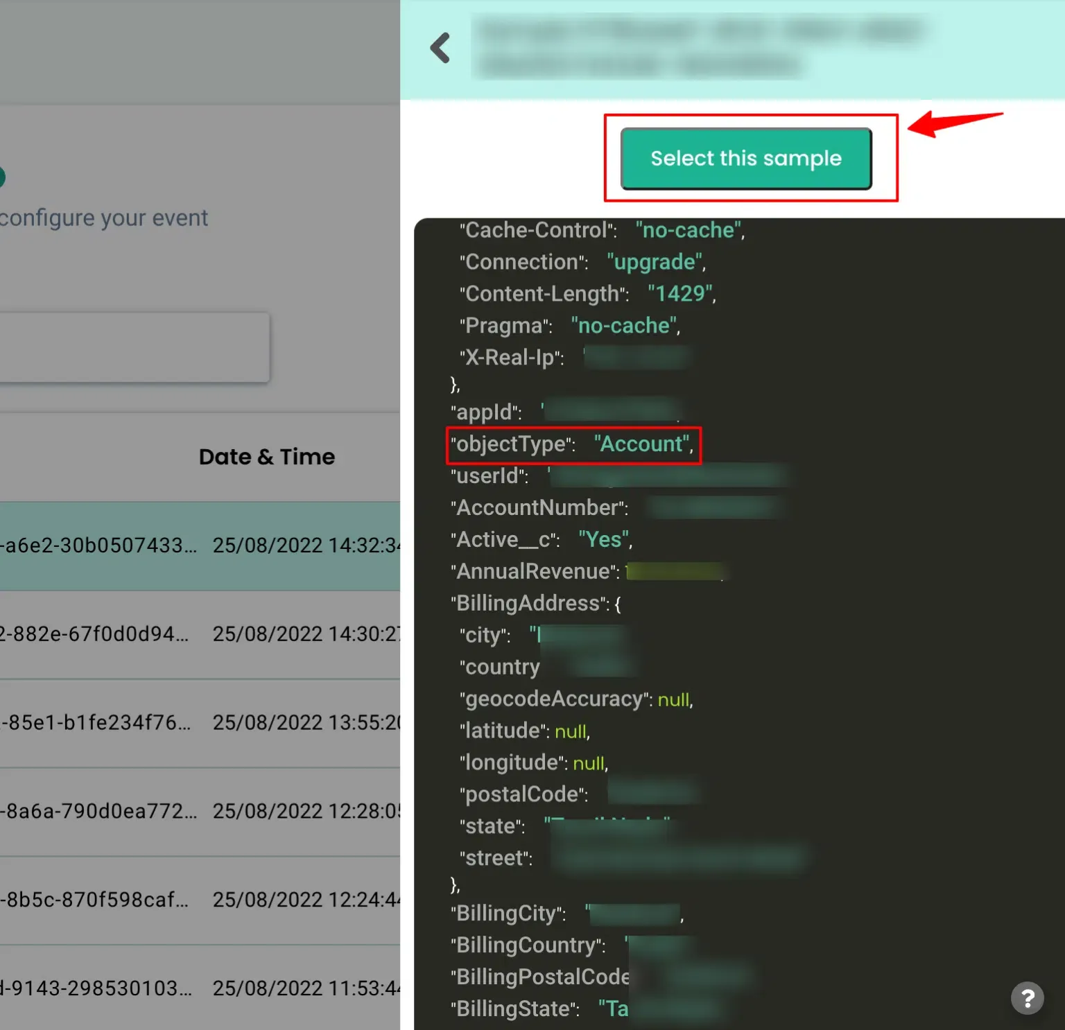 Select sample data for workflow