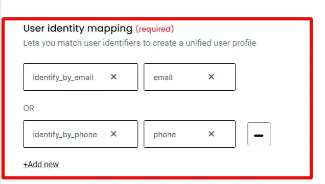 User identity mapping setup