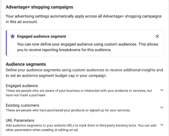 Screenshot of advantage shopping campaigns settings to add the list of existing customers.