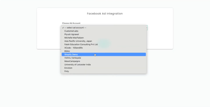 Facebook ad integration